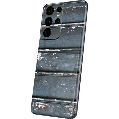 Chipped Blue Wood Galaxy S21 Ultra 5G Skin